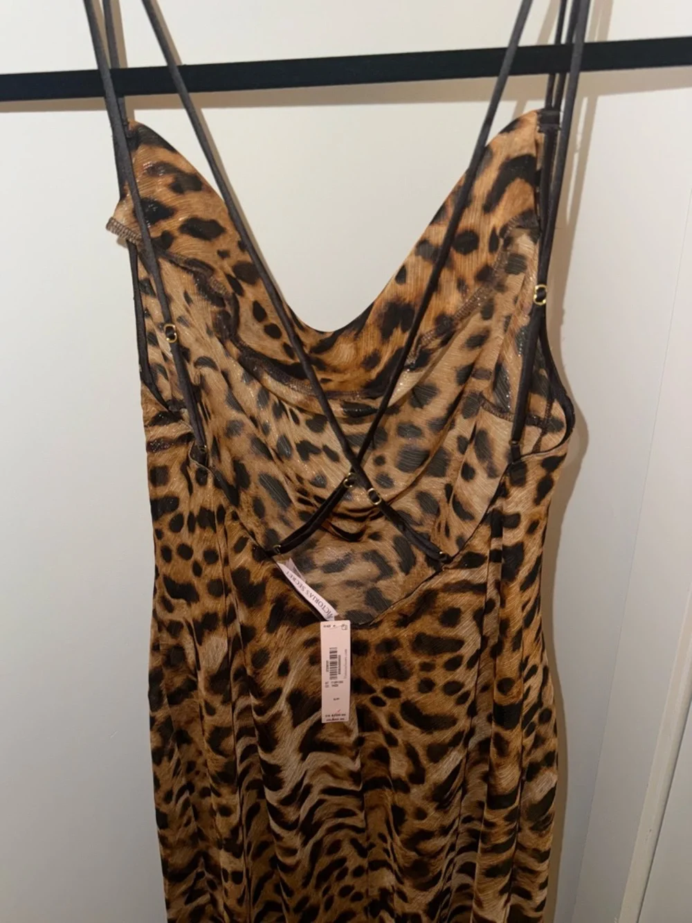 Leopard Print Slip Dress - Spaghetti Straps - Picture 5 of 8